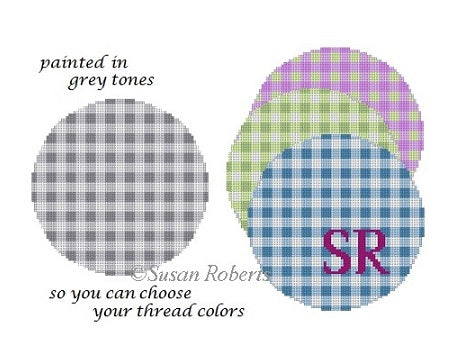 Gingham Round Canvas