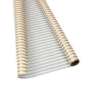 Club Stripe Silver/Gold Gift Wrap