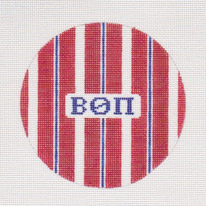 Variable Stripe Greek Round Canvas