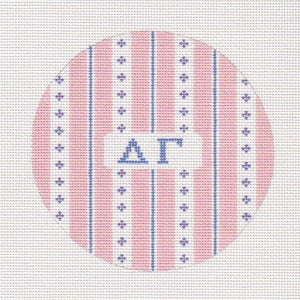 Variable Stripe Greek Round Canvas