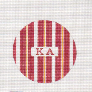 Variable Stripe Greek Round Canvas