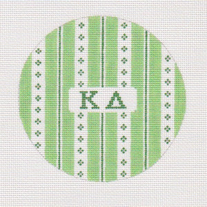 Variable Stripe Greek Round Canvas