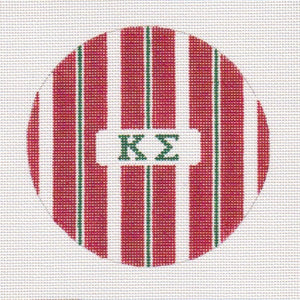 Variable Stripe Greek Round Canvas