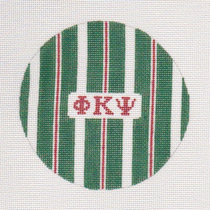 Variable Stripe Greek Round Canvas