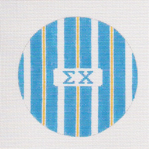 Variable Stripe Greek Round Canvas