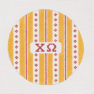 Variable Stripe Greek Round Canvas