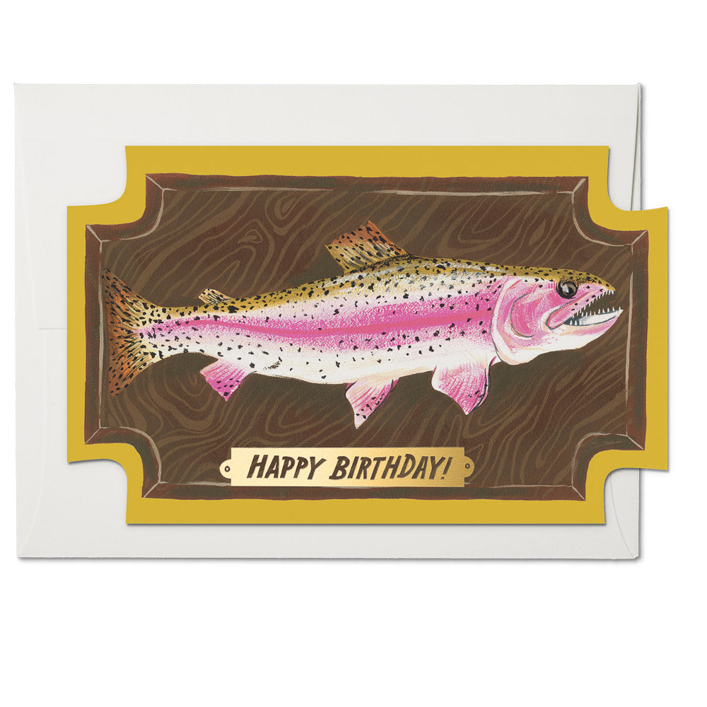 Mounted Fish Birthday Die Cut Card