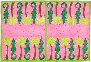 Lilly Gators & Palms Backgammon Canvas