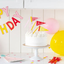 Load image into Gallery viewer, Birthday Flag Cake Topper
