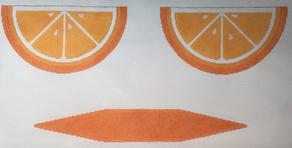 Orange Wedge Clutch Purse Canvas